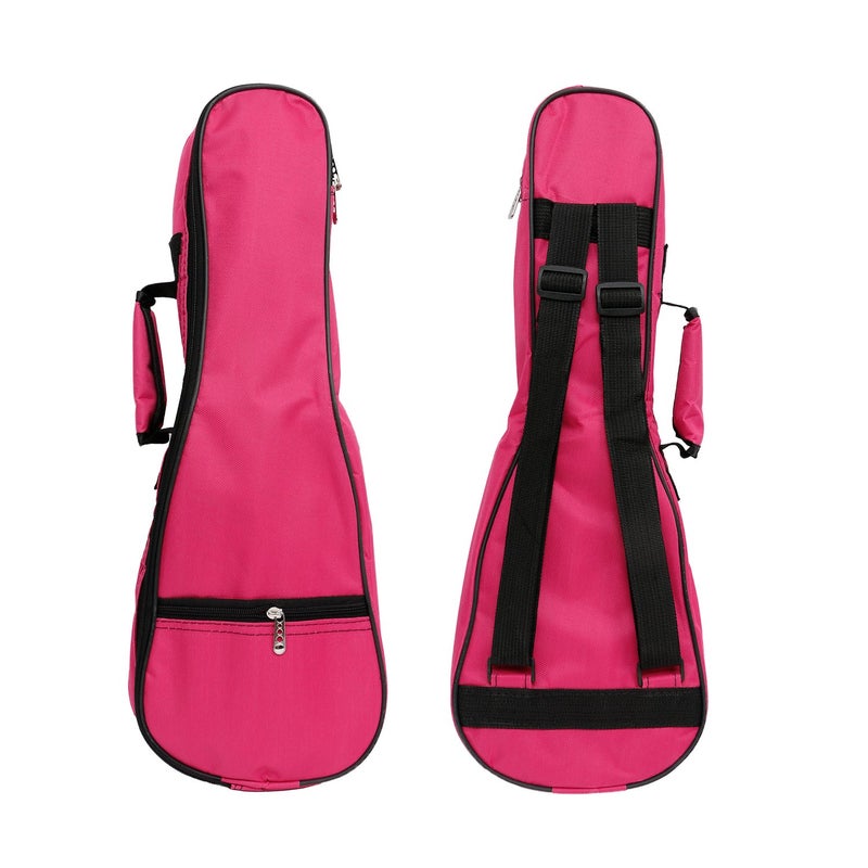 HOT SEAL Waterproof Durable Colorful Ukulele Case Bag with Storage (21in, Rose Pink) - Image 2